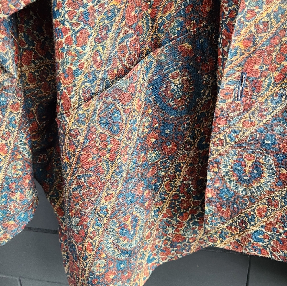 Eskandar Linen Print Blazer - Picture 2 of 13